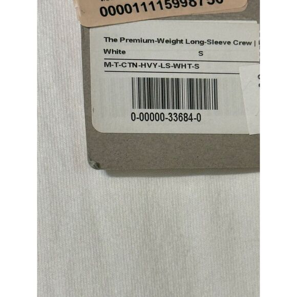 Everlane · Small · Men's Long-Sleeve Crew Tee · White Cotton Raglan - Picture 6 of 7